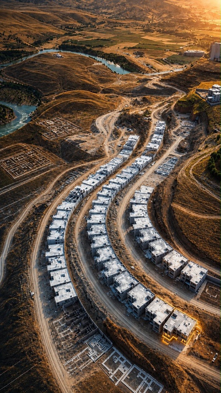 Aerial view of the Ministers Ridge villa development
